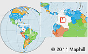 Political Location Map of El Dorado, highlighted country, within the entire country