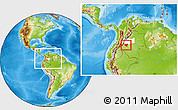 Physical Location Map of La Macarena, highlighted parent region, within the entire country