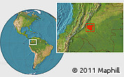 Satellite Location Map of La Macarena
