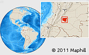 Shaded Relief Location Map of La Macarena