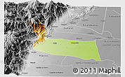 Physical 3D Map of Villavicencio, desaturated