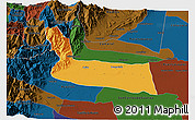 Political 3D Map of Villavicencio, darken