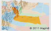 Political 3D Map of Villavicencio, lighten