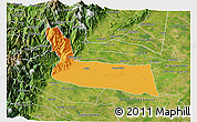Political 3D Map of Villavicencio, satellite outside