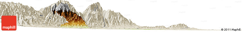 Physical Horizon Map of Villavicencio, shaded relief outside
