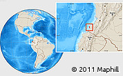 Shaded Relief Location Map of Francisco Pizarro