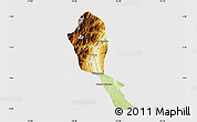 Physical Map of Mocoa, cropped outside