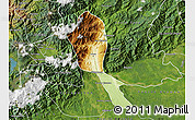 Physical Map of Mocoa, satellite outside