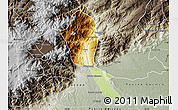 Physical Map of Mocoa, semi-desaturated