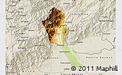Physical Map of Mocoa, shaded relief outside