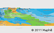 Political Shades Panoramic Map of Putumayo