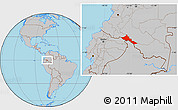 Gray Location Map of Puerto Leguizamo