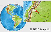 Physical Location Map of Puerto Leguizamo, highlighted parent region