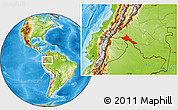 Physical Location Map of Puerto Leguizamo