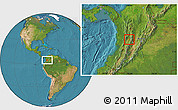 Satellite Location Map of Dos Quebradas