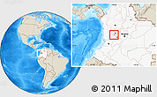 Shaded Relief Location Map of Dos Quebradas, highlighted country
