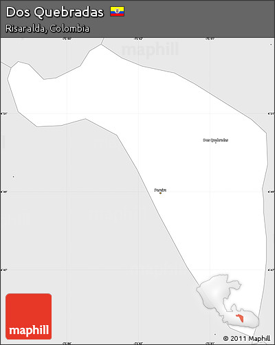Silver Style Simple Map of Dos Quebradas