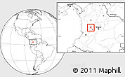 Blank Location Map of Santa Rosa de Cabal
