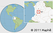 Savanna Style Location Map of Santa Rosa de Cabal, highlighted country