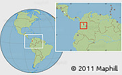 Savanna Style Location Map of Santa Rosa de Cabal, highlighted parent region, within the entire country