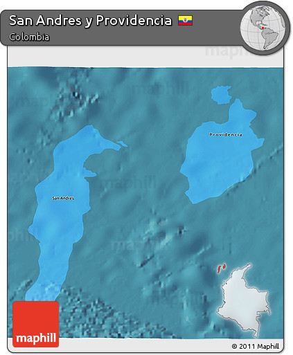 Physical 3D Map of San Andres Y Providencia, satellite outside