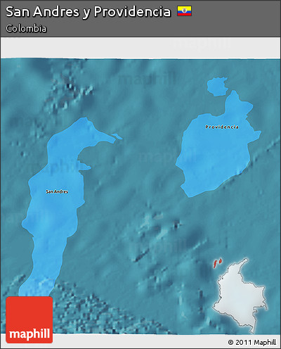 Physical 3D Map of San Andres Y Providencia, satellite outside