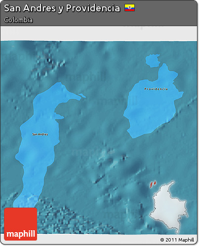 Physical 3D Map of San Andres Y Providencia, satellite outside
