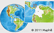 Physical Location Map of San Andres y Providencia, highlighted country, within the entire country