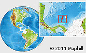 Physical Location Map of San Andres, highlighted country