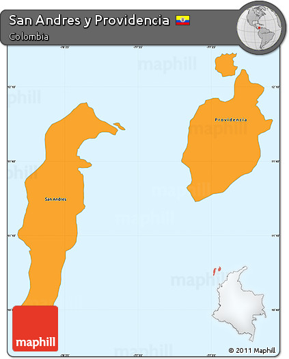 Political Simple Map of San Andres Y Providencia