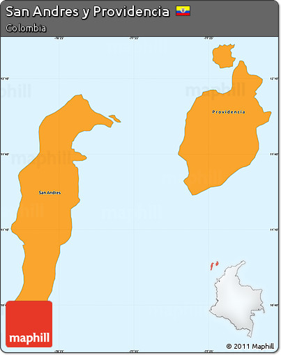 Political Simple Map of San Andres Y Providencia