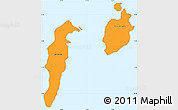Political Simple Map of San Andres y Providencia, political shades outside