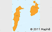 Political Simple Map of San Andres y Providencia, single color outside
