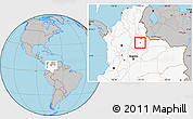 Gray Location Map of Barichara, highlighted country