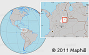 Gray Location Map of Barichara, highlighted parent region