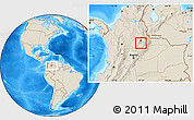 Shaded Relief Location Map of Paramo