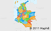 Political Simple Map of Colombia, single color outside