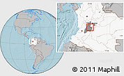 Gray Location Map of Espinal, highlighted country, highlighted parent region, hill shading