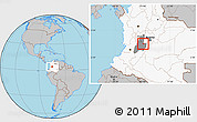 Gray Location Map of Espinal, highlighted country, highlighted parent region