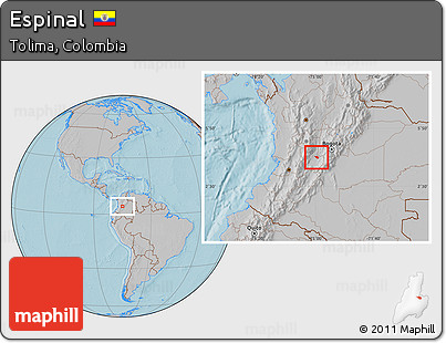 Gray Location Map of Espinal, hill shading
