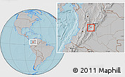 Gray Location Map of Espinal, hill shading