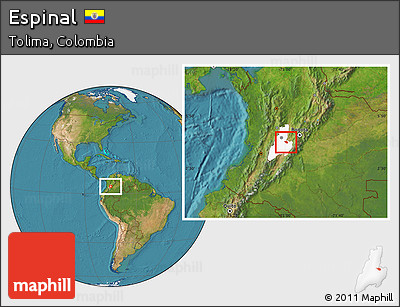 Satellite Location Map of Espinal, highlighted parent region