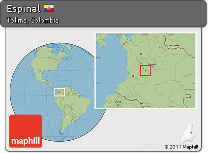Savanna Style Location Map of Espinal
