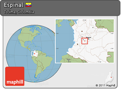 Savanna Style Location Map of Espinal, highlighted country