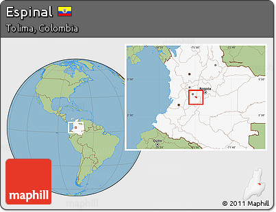 Savanna Style Location Map of Espinal, highlighted country