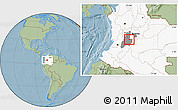 Savanna Style Location Map of Espinal, highlighted country, highlighted parent region, hill shading