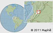 Savanna Style Location Map of Espinal, highlighted parent region, hill shading