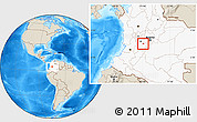 Shaded Relief Location Map of Espinal, highlighted country
