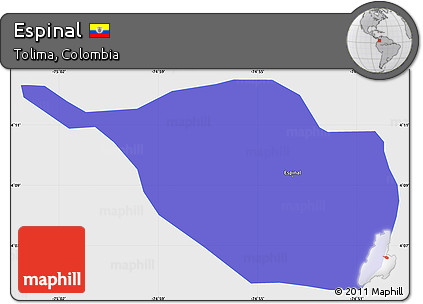 Political Simple Map of Espinal, single color outside