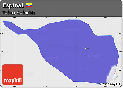Political Simple Map of Espinal, single color outside